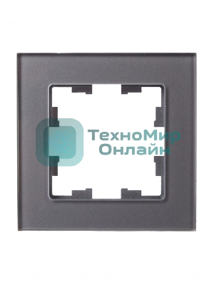 Рамка 1-местная IEK BRITE РУ-1-2-БрСе стекло серый