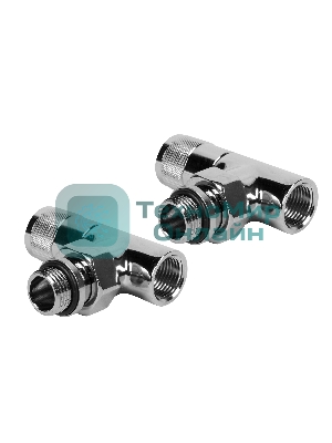 Набор дизайн-вентилей, PIANO, угловой (хром) 1/2