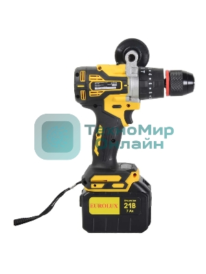 Дрель-шуруповерт Eurolux ДА-21/2Li, 20 В, 3 Ач, 55 Нм, бесщеточный