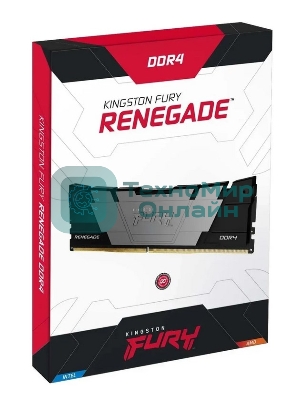 Оперативная память Kingston Fury Renegade, DDR4, 32GB (2x16GB), 3200MHz, CL16, DIMM, с радиаторами, серый/черный