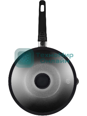 Сковорода ВОК Rondell Escurion RDA-870, 28 см, съемная ручка, с крышкой, черный