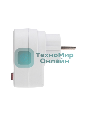 Адаптер сетевой Rexant 16А с выключателем, заземлением и защитными шторками, белый