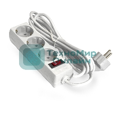 Удлинитель ExeGate EC-3-5W EX279353RUS белый, 5 м, евровилка, 3 розетки, 2200 Вт