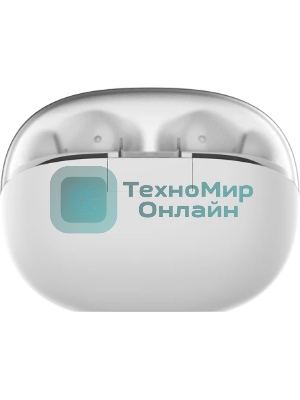 Наушники TWS Tecno Buds 4 белый, вкладыши, Bluetooth, до 6 ч