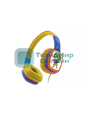 Проводные наушники Harper KIDS HN-302 оранжевый/синий, накладные, проводной