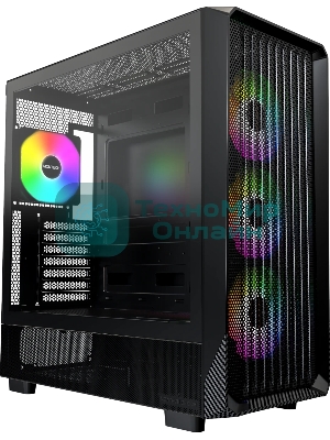 Компьютерный корпус Montech X5 черный без БП ATX 4x120мм 1xUSB2.0 1xUSB3.0 audio bott PSU