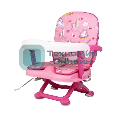 Стульчик для кормления BQ BCH012 Unicorns. Стульчик-бустер BQ BCH012. Гипоалергенные безопасные материалы/Съемный чехол из экокожи. Удобный, устойчив к загрязнению и легко моется/Съемная столешница/Безопасность малыша: устойчивая конструкция, нескользящие ножки, надежная фиксация на стуле, разделитель для ног для дополнительной фиксации/4 уровня высоты/Благодаря своей компактности, легкой сборке и наплечной лямке его можно брать с собой на природу, в гости или путешествие