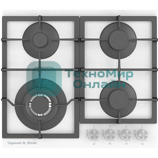 Газовая варочная панель Zigmund & Shtain M 26.6 W независимая, белый