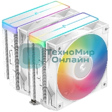 Кулер для процессора DEEPCOOL AG620 WH ARGb V2 LGA20XX/1700/1200/115X/AM5/AM4 (9шт/кор, TDP 260W, PWM, ARGb DUAL Fan 120мм, 6 тепл. трубок, белый) RET