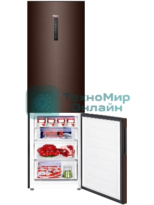 Холодильник Haier C4F740CLBGU1 коричневый двухкамерный 286/115л морозилка снизу, No Frost