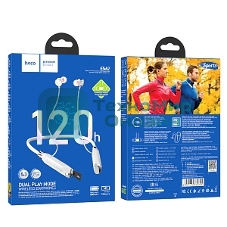 Беспроводные наушники HOCO ES62 Pretty серебристый, внутриканальные (с шейным ободом), Bluetooth