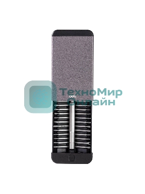 Набор прецизионных отверток Deli DL3525 25 предметов Корпус из алюминиевого сплава.