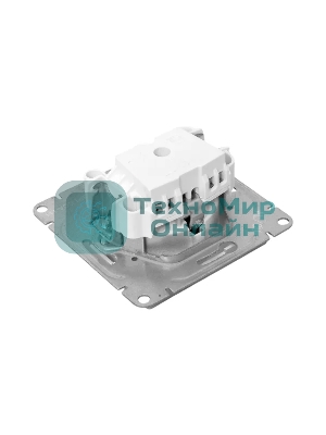 Механизм розетки EKF UP1-SOA-111 16А, с заземлением, со шторками, алюминий Эпика