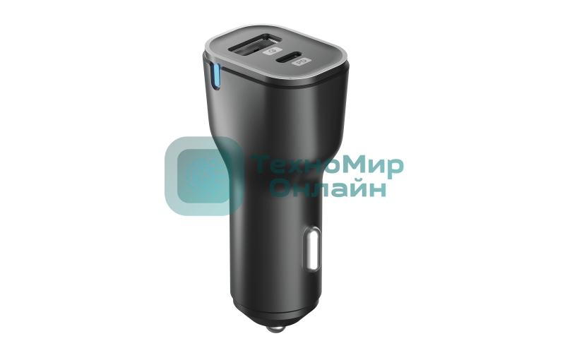 Автомобильное зарядное устройство OLMIO Type-C + USB, 20W, PowerDelivery, QuickCharge3.0, черное