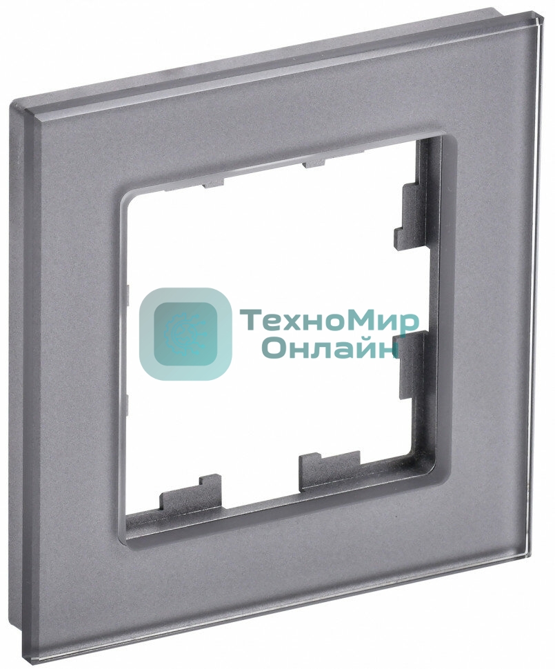 Рамка 1-местная IEK BRITE РУ-1-2-БрСе стекло серый