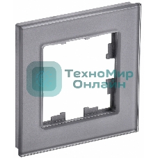 Рамка 1-местная IEK BRITE РУ-1-2-БрСе стекло серый