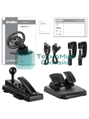 Руль SVEN GC-W750 16кноп. (с педалями) черный
