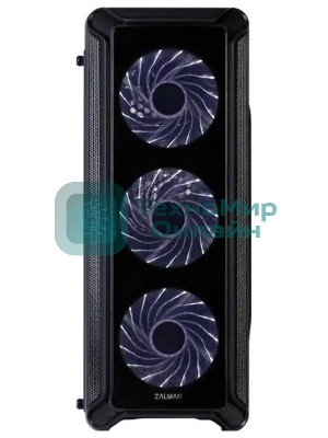 Компьютерный корпус Zalman i3 edge черный без БП ATX 3x120мм 2xUSB 2.0 1xUSB 3.0 audio bott PSU