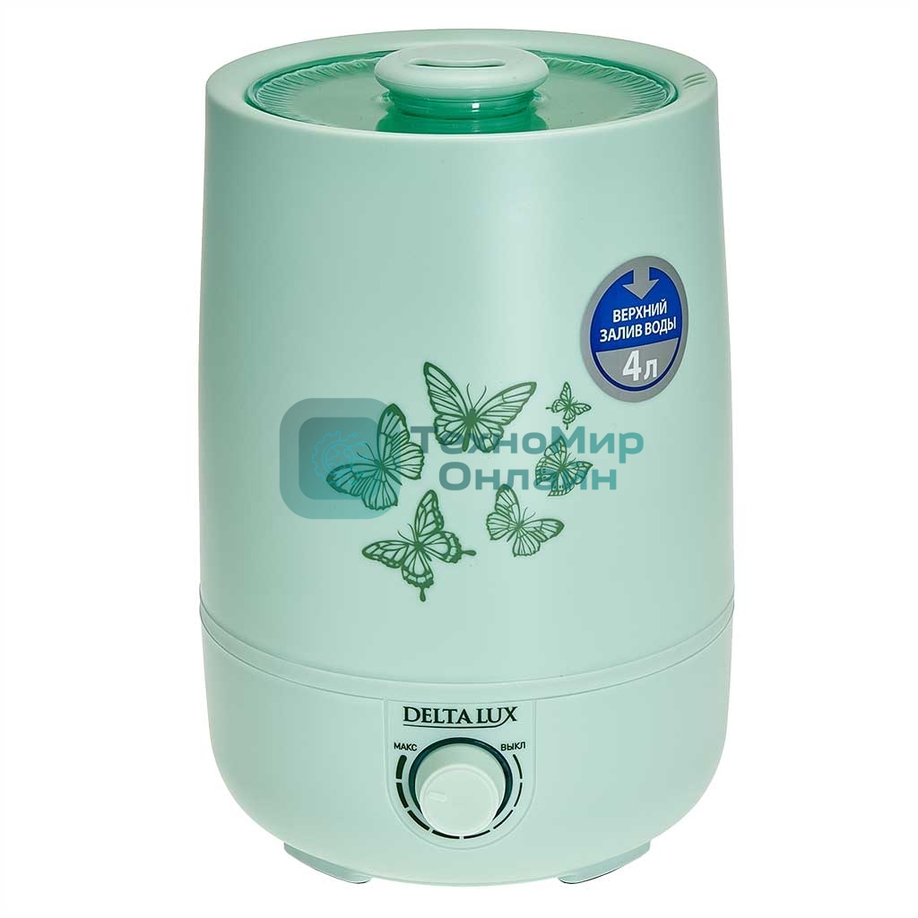 Увлажнитель воздуха DELTA LUX DE-3704 мятный, 30 Вт, 4 л, ультразвуковой, ароматизация
