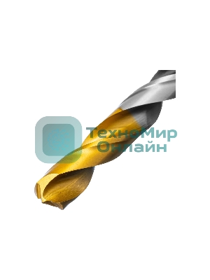 Сверло спиральное по металлу Denzel 10 x 133мм, Р6М5, Golden Tip, многогранная заточка