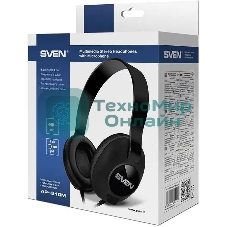 Проводные наушники SVEN AP-310M черный, накладные, jack 3.5 мм, встроенный микрофон