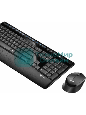 Комплект клавиатура+мышь Logitech MK345 беспроводной, USB, 1000 DPI, чёрный/серый
