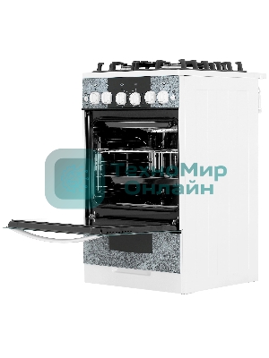 Плита газовая Gefest 5500-02 0113 мрамор, конфорок 4 шт, духовка 52 л, 50 см x 85 см x 58.5 см