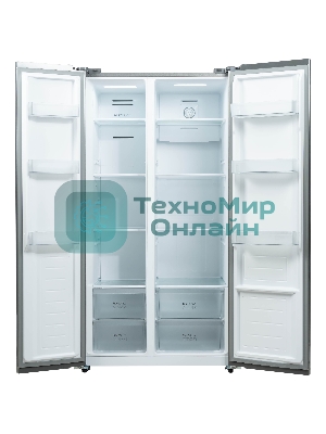 Холодильник Бирюса SBS 541 TWG текстурированное белое стекло двухкамерный 343/198 л морозилка слева, NoFrost, Side-by-side