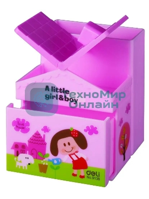 Подставка Deli E9138 Домик для письменных принадлежностей, ассорти, пластик