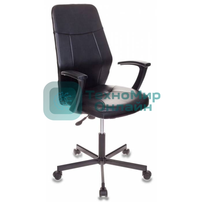 Кресло Бюрократ CH-605/BLACK черный, экокожа, 120 кг, механизм качания