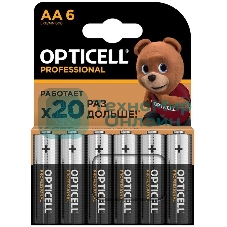 Элемент питания алкалиновый AA/LR6 (блист. 6шт) Professional Opticell 5052003