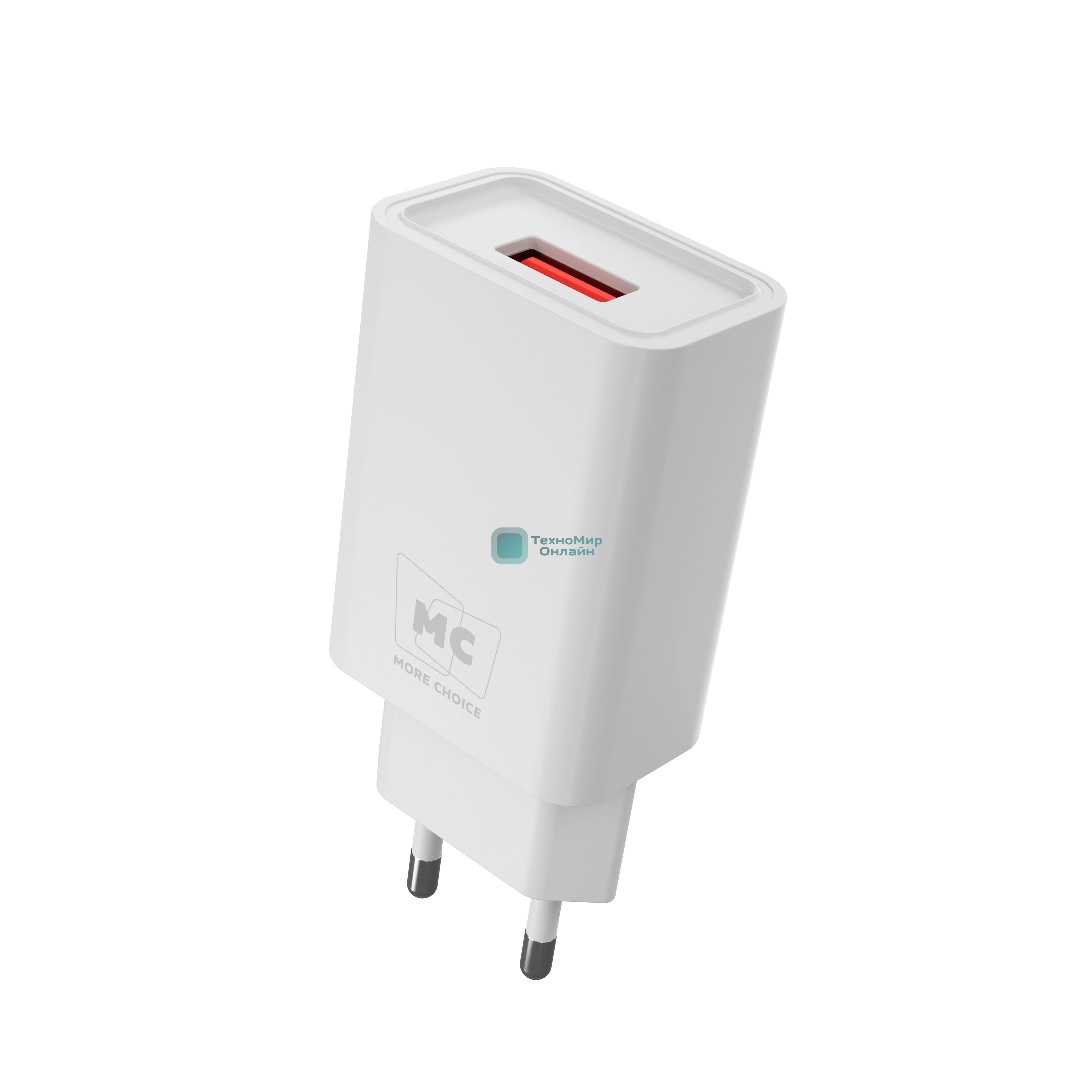 Сетевое зарядное устройство MORE CHOICE (4620202555731) NC07a СЗУ 1USB 2.0A для Type-C, белый