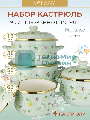 Набор кастрюль VELLEZZA VZ-1002MN