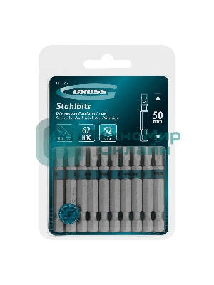 Бита Gross 113025 SL5,0х50 мм, сталь S2, шестигр., 10 шт.