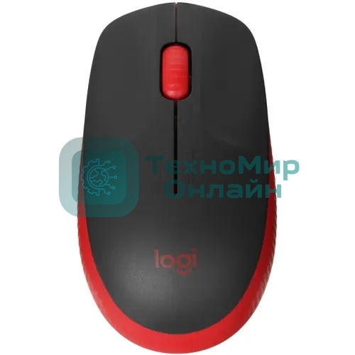 Мышь беспроводная Logitech M190 черный/красный, 1000 dpi, радиоканал, USB, кнопки - 3