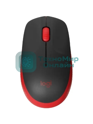 Мышь беспроводная Logitech M190 черный/красный, 1000 dpi, радиоканал, USB, кнопки - 3