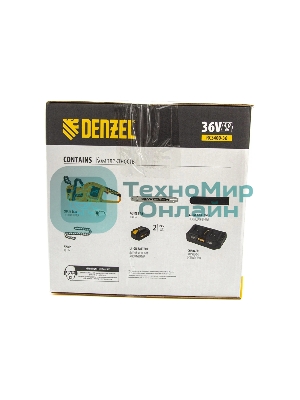 Цепная пила аккумуляторная бесщет. Denzel RCS400-36-0, Li-ion, 36 В, шина 400 мм