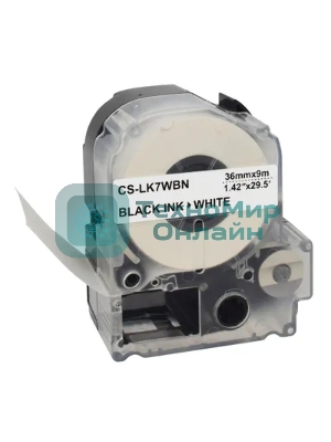Картридж ленточный Cactus CS-LK7WBN черный шрифт, белый фон (36 мм, 9 м) для Epson LW1000P/Z700/Z900