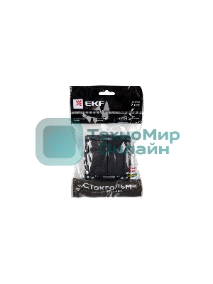 Механизм выключателя EKF EZV10-023-10 Стокгольм PROxima 2-кл. 10А, автоматические клеммы, черный