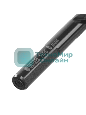 Сверло по металлу Denzel 8 мм, HSS-Tin, Golden Tip, 8 шт.