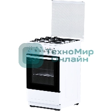 Плита комбинированная Flama L RK 23-126 белый, конфорок 3 газовых и 1 электрическая, духовка 50 л, 50 см x 85 см x 60 см