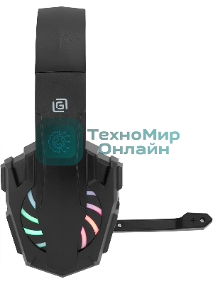 Гарнитура проводная с микрофоном Оклик HS-L355G черный 1.8м мониторные оголовье (1939807)