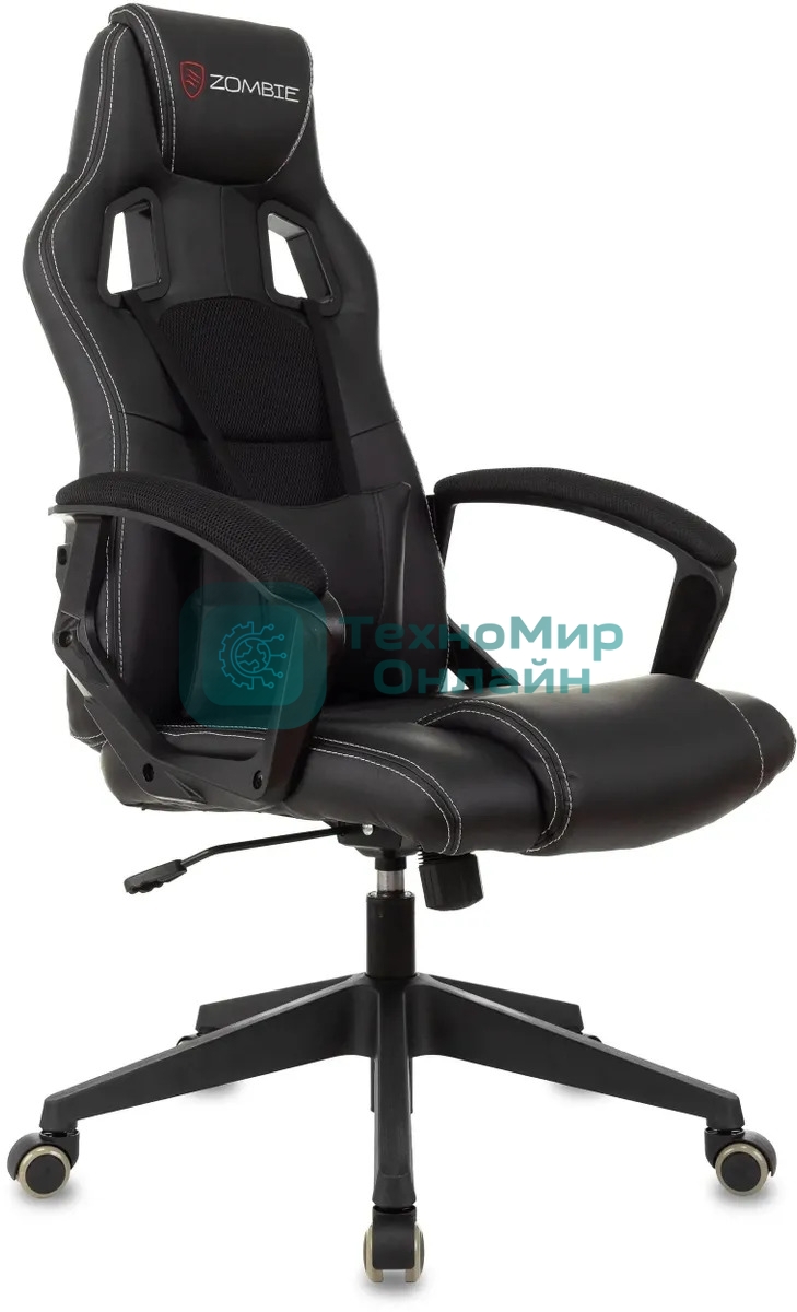 Кресло Zombie Arena черный, экокожа, 120 кг, механизм качания