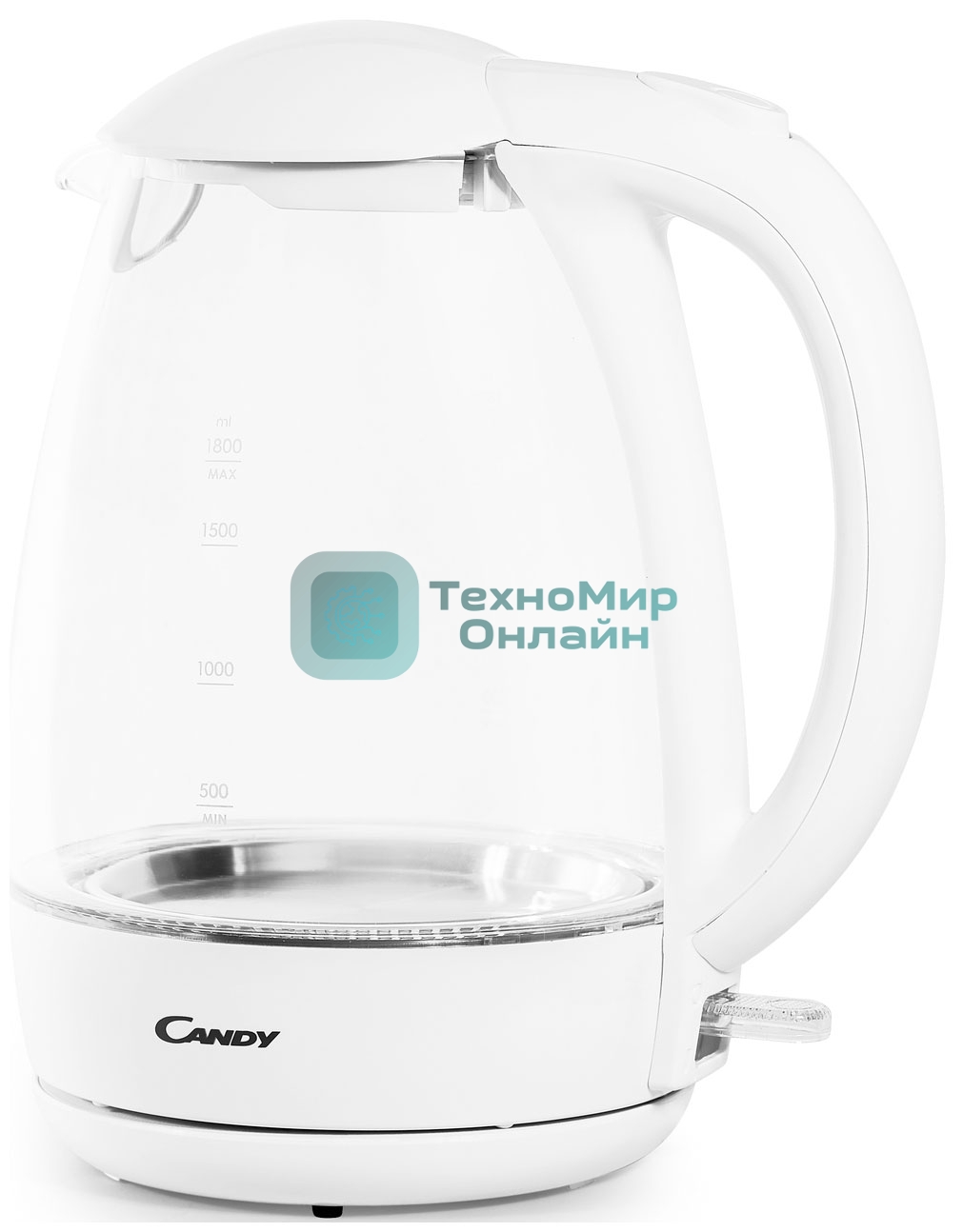Чайник электрический Candy CK-300 1.8л. 2200Вт белый корпус: Металл/стекло/пластик