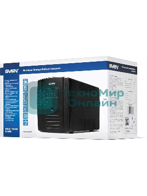 Источник бесперебойного питания SVEN Pro 1000 1000VA/720W USB, RJ-45 (3 EURO) 