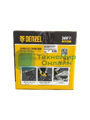 Цепная пила аккумуляторная бесщет. Denzel RCS400-36-0, Li-ion, 36 В, шина 400 мм
