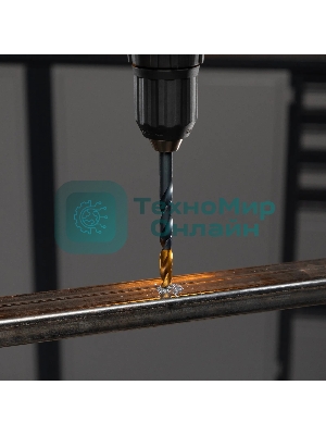 Сверло по металлу Denzel 8 мм, HSS-Tin, Golden Tip, 8 шт.