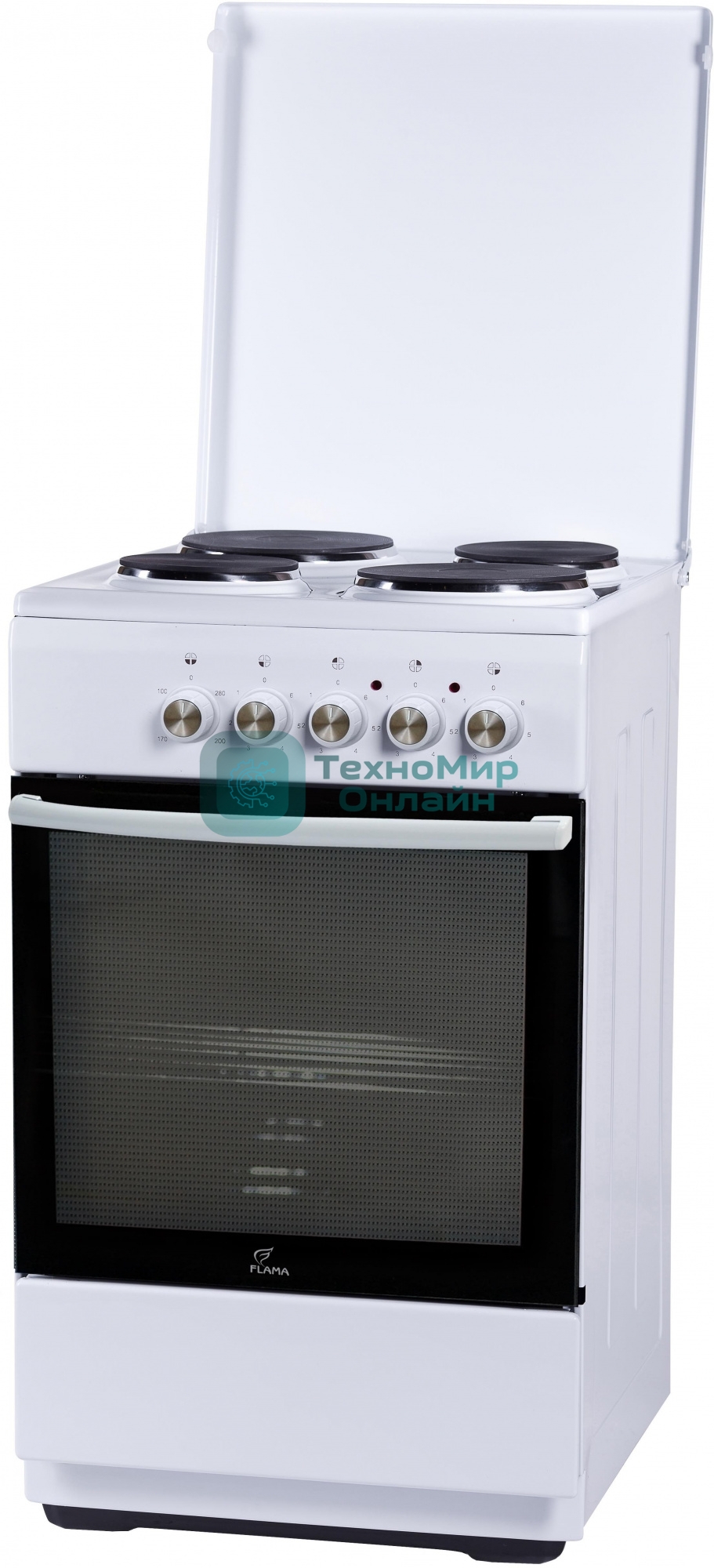 Плита электрическая Flama L FE 14010 W белый эмаль (металлическая крышка)