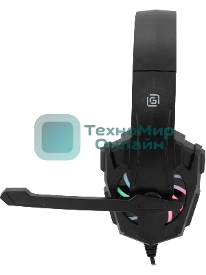 Гарнитура проводная с микрофоном Оклик HS-L355G черный 1.8м мониторные оголовье (1939807)