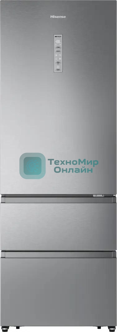 Холодильник Hisense RT641N4ACE серый, двухкамерный, 366/169, морозилка снизу, No Frost